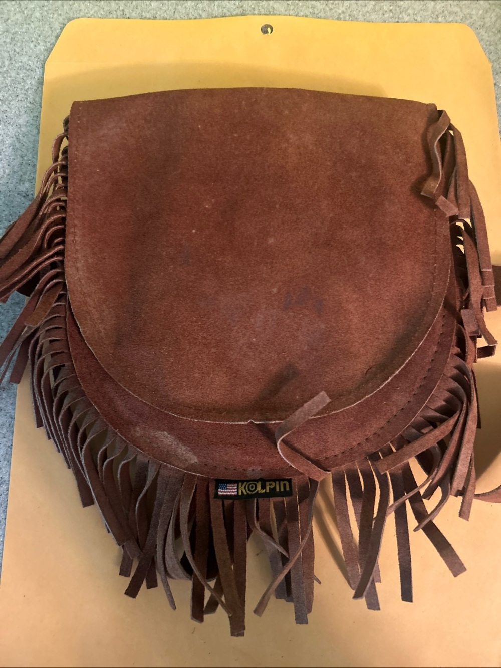 Vintage"Kolpin" Suede leather Fringe Western bag